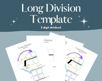 Scaffolded Long Division Templates  (2 by 1 digit)