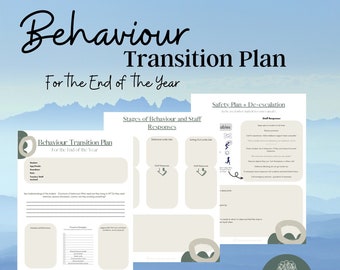 Student Behaviour Transition Plan for End of the Year (Editable)