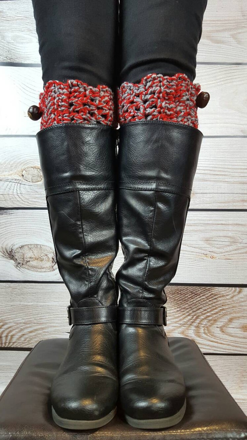 Ohio State Boot Cuffs Crochet Boot Toppers Team Boot Cuffs Etsy