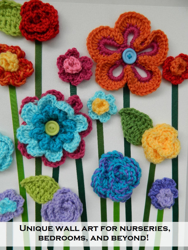 Crochet Flower Wall Hanging Flower Wall Art Yarn Flower Wall Etsy