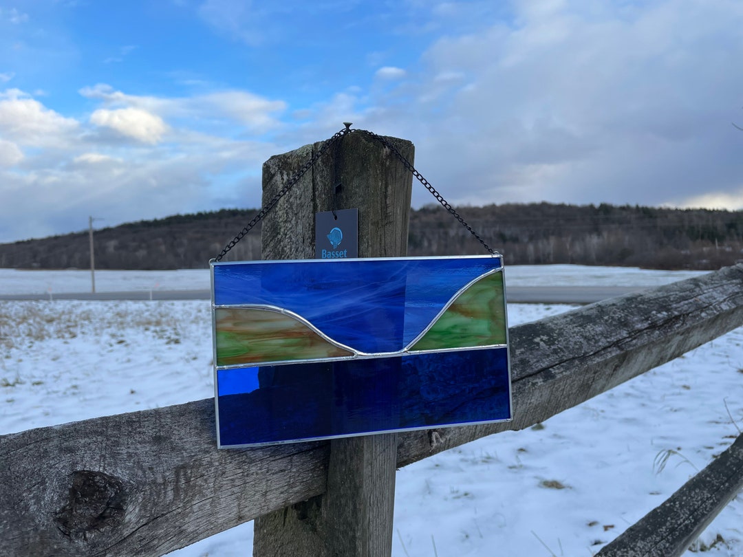 Vermont Stained Glass Suncatcher Vermont Mountain Stained Etsy