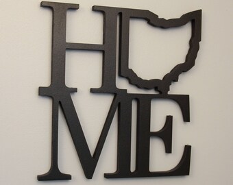 Ohio Home Sign | Wood Carved Ohio Home State Outline | Ohio | Wood Sign | Home Décor | Wall Sign |