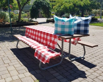 Buffalo Plaid Picnic Table Set - Made to Order
