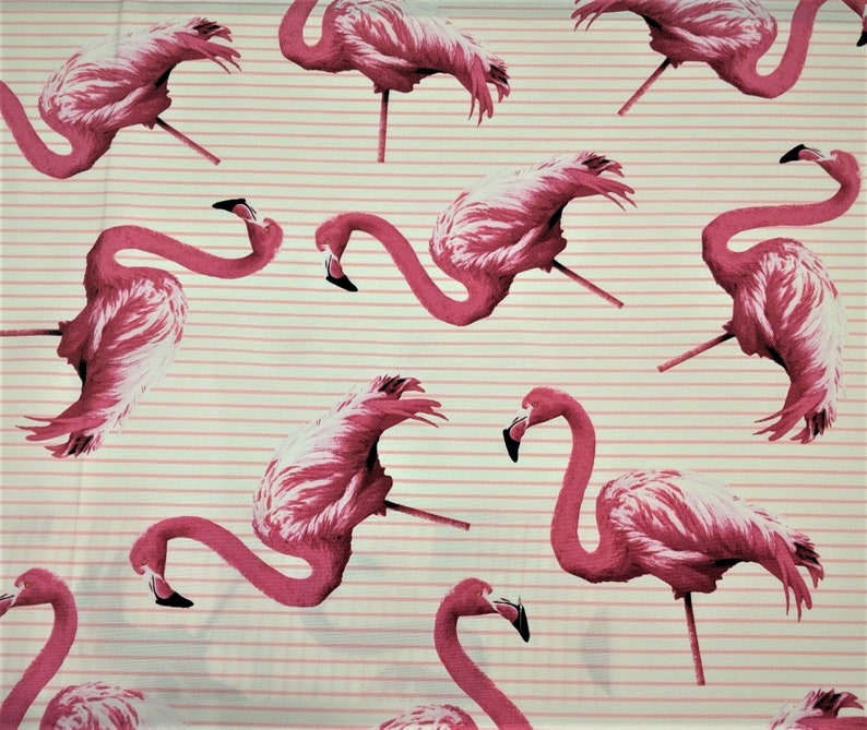 Outdoor Fabric by the Yard Flamboyance of Flamingos image 1