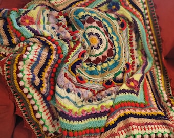 Coperta uncinetto ,copertina lettino, granny square, mandala crochet, coperta in lana,scaldagambe, coperta poltrona