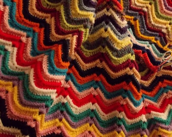 Afgan chevron,chevron stripe zig zag,Crochet afghan,blanket, crochet,soft wool plaid.Spread payments!