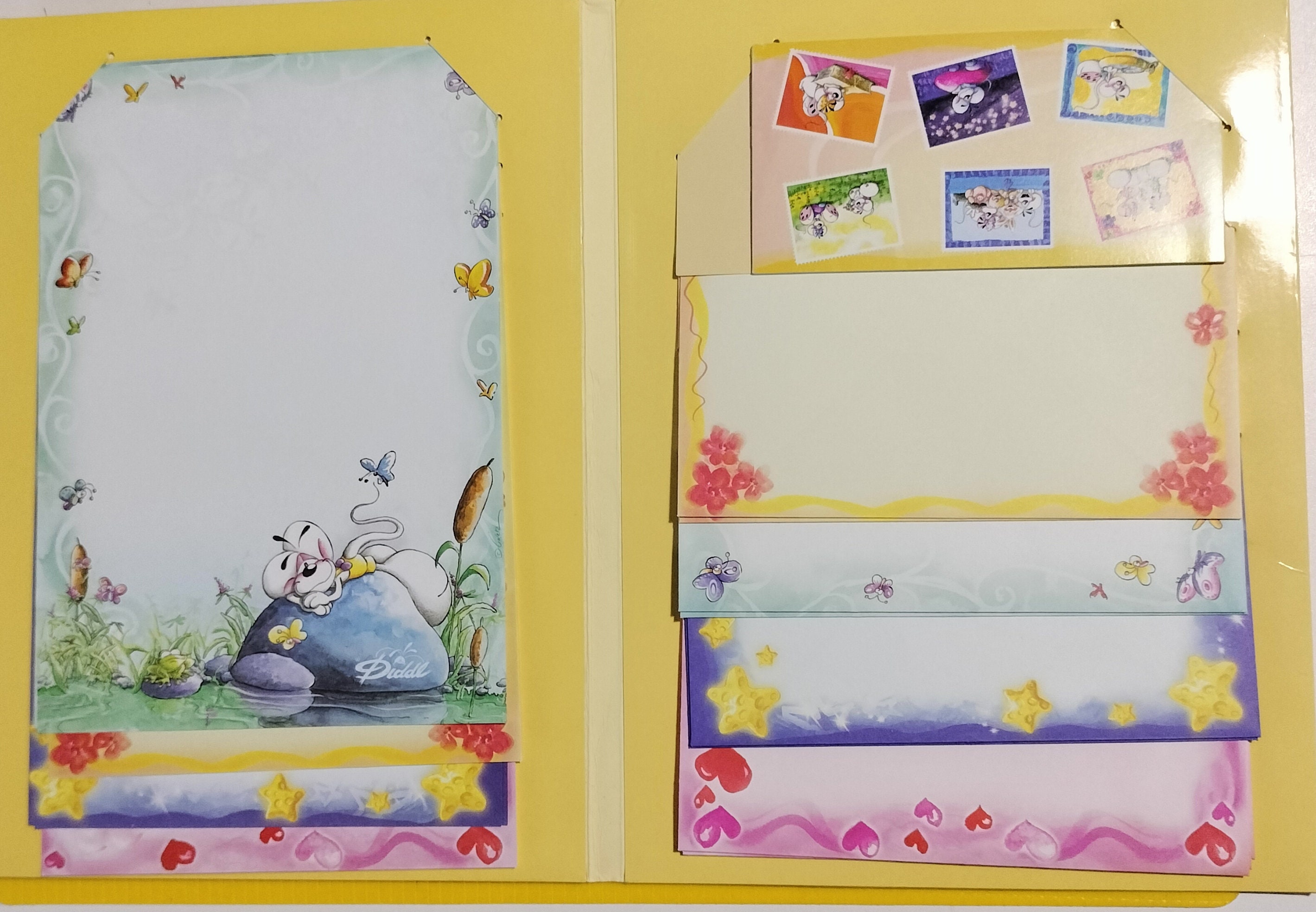 Diddl Very Rare Letter Paper, Complete Set of Envelopes and Diddl Very Rare Letter Paper, Complete Set of Envelopes and