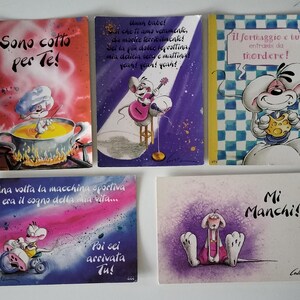 Rarissime cartoline DIDDL  introvabili, Diddl cartoline vintage, cartoline da collezione, set 5  Cartoline  Diddl tema AMORE RARITA'