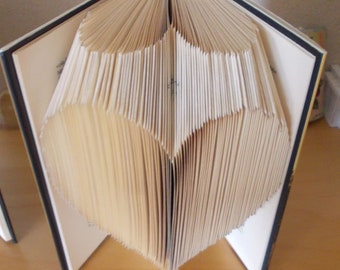 Folded Book , Anniversary Gift, Origami Paper ,Heart