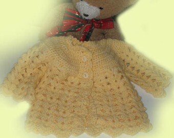 Sweater,cardigan,layette, crochet - Baby sweater,soft wool