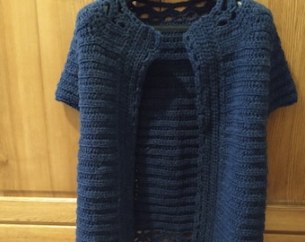 Crochet shawl, poncho, handmade shawl, shrug, wool shawl