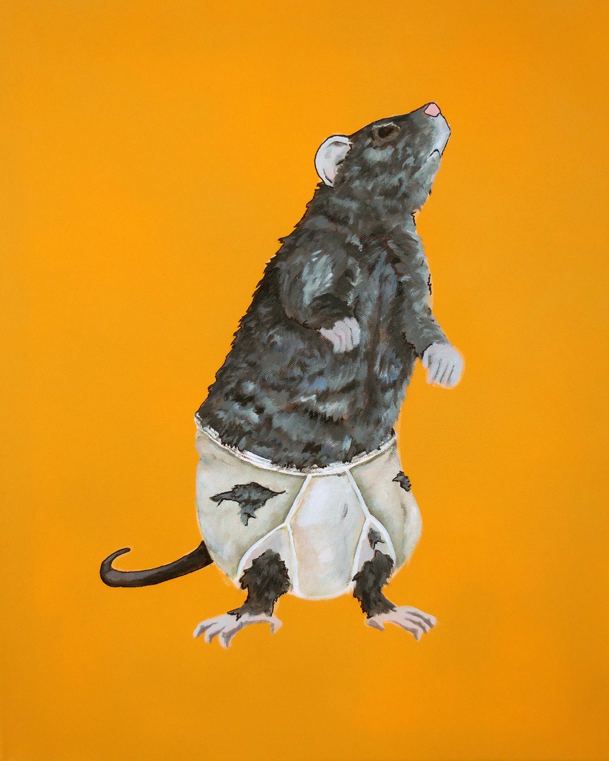 I Smell A Rat Rat Art Acrylic Painting Print Animal Art Etsy