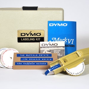 DYMO Interchangeable Embossing Labeler Home Management Set | DYMO M-6 with Script Font