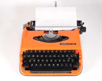 Beautiful | Vendex 500T - Orange Portable Manual typewriter with Pica font - Works Great!