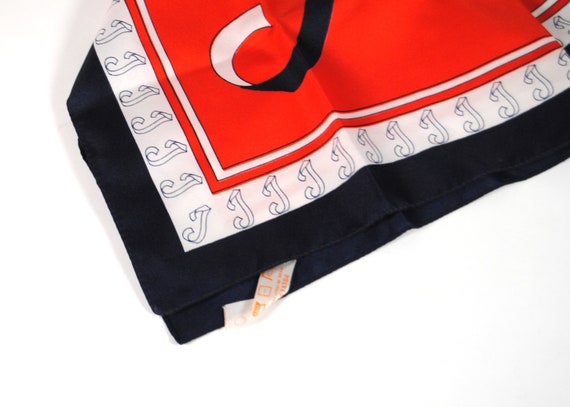 Vintage Red and Blue Monogrammed "J" Handkerchief… - image 9