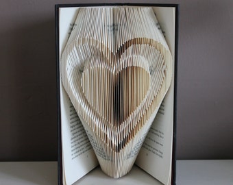 Book Folding Heart in Heart Pattern & Instructions