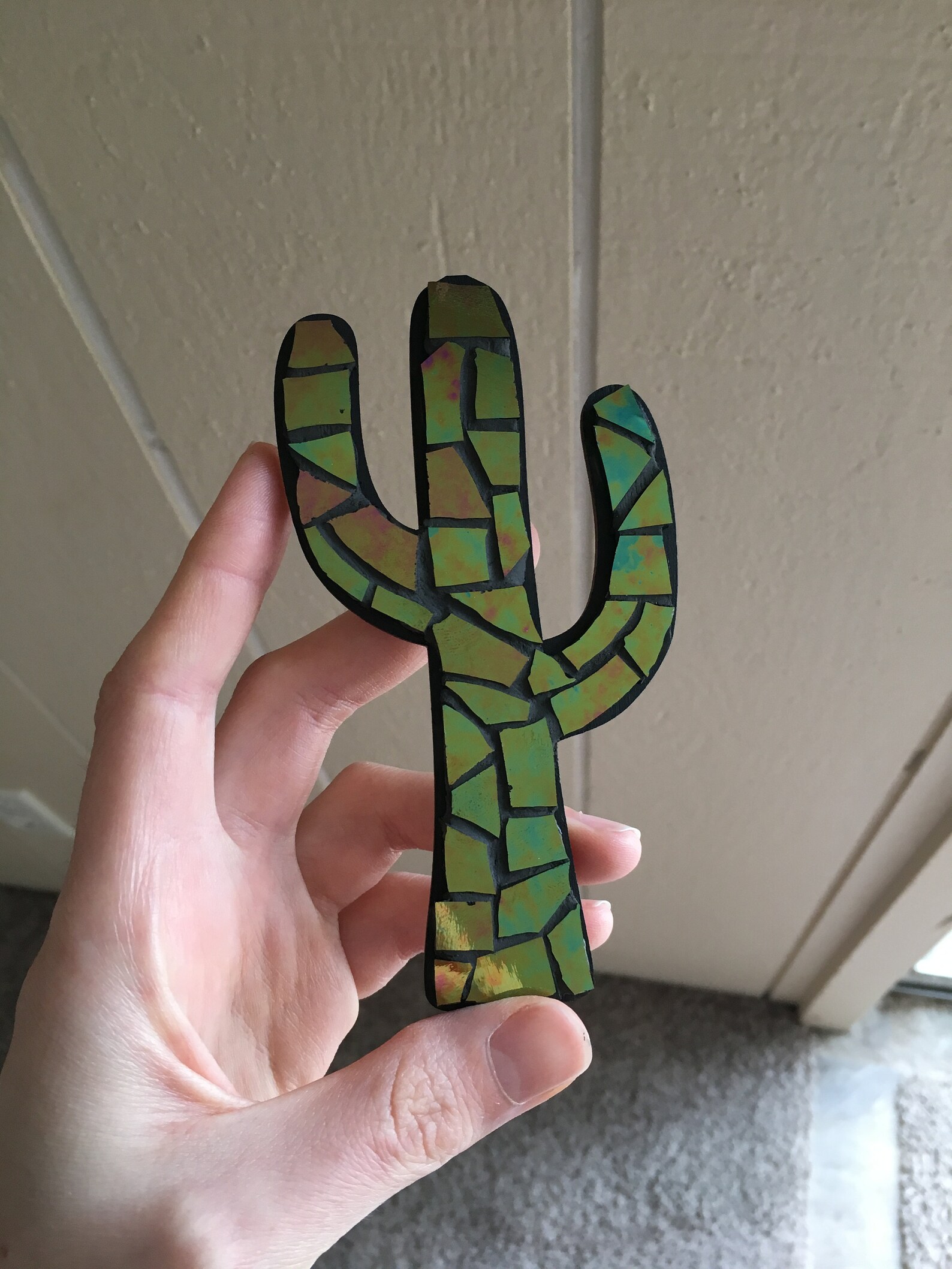 Glass Mosaic Cactus Etsy