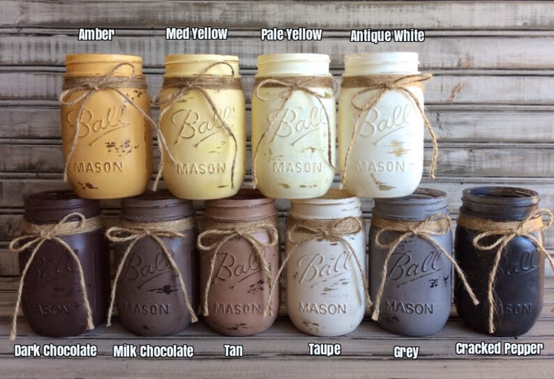 Tarro de masón set de baño o la cocina... Pintado a mano de 3 | Etsy