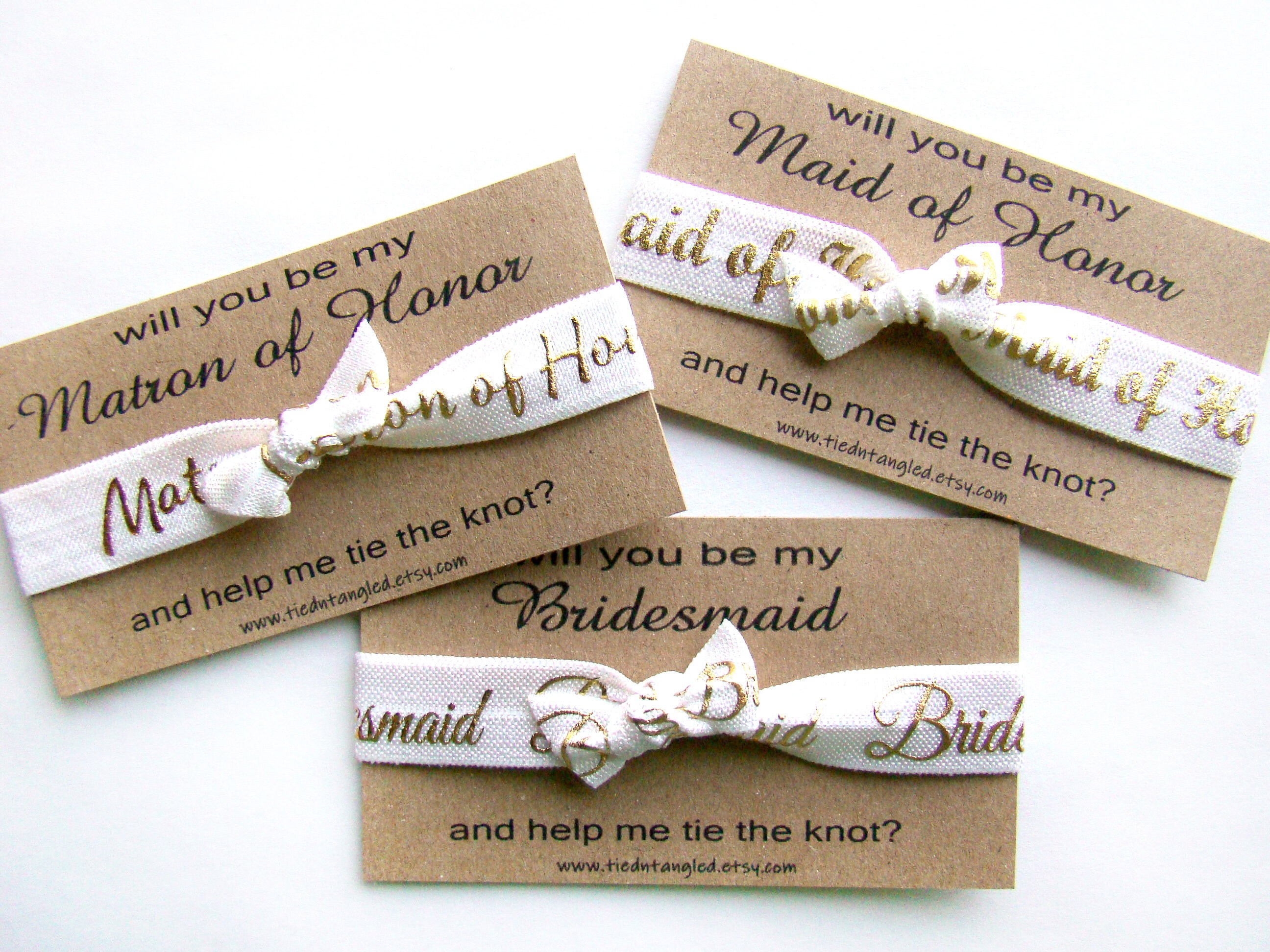 bridesmaid proposal hair ties