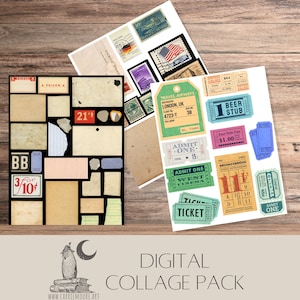 Vintage Junk Journal Ephemera Printable Vintage Tickets for - Etsy