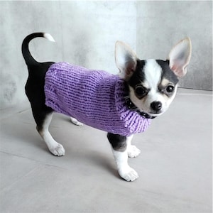 Hand Knitted Dog Sweater: Acrylic Pet Clothing, Tiny Breeds (1-6 lb)