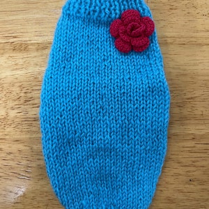 Hand Knit XXXS Puppy Sweater: Teacup Dog, Cat, Ferret Wool Blend