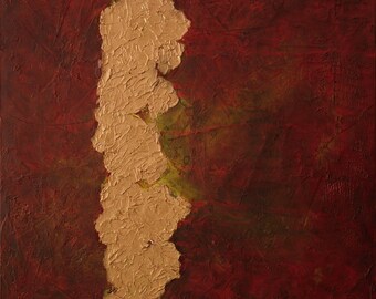 Large Abstract Acrylic Dark Red Copper Painting Textured Modern Art Contemporary Art
