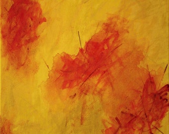 Abstract Red Yellow Orange Painting Modern Art Contemporary Fine Art