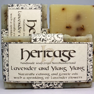 Natural Handmade Soap bar. Ylang Ylang and Lavender. Vegan Soap. Luxury Oil blend. Organic infusions. Cocoa butter. Shea butter. Olive Oil. image 1