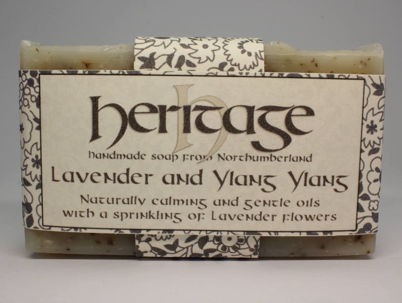 Natural Handmade Soap bar. Ylang Ylang and Lavender. Vegan Soap. Luxury Oil blend. Organic infusions. Cocoa butter. Shea butter. Olive Oil. image 2