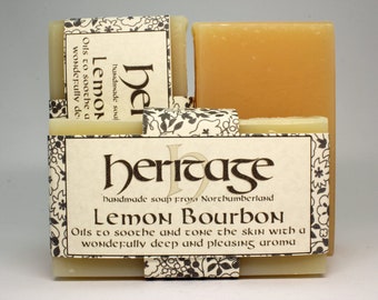 Handmade Soap Bar with Geranium Bourbon & Lemongrass essential oils. 100% Natural Ingredients. Olive, Coconut, Shea, Cocoa, Hemp.