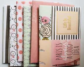 Paris Glamour Envelopes Handmade, Assorted Set of 6