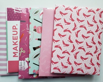 Girly Glamour Envelopes Handmade, Assorted Set of 6