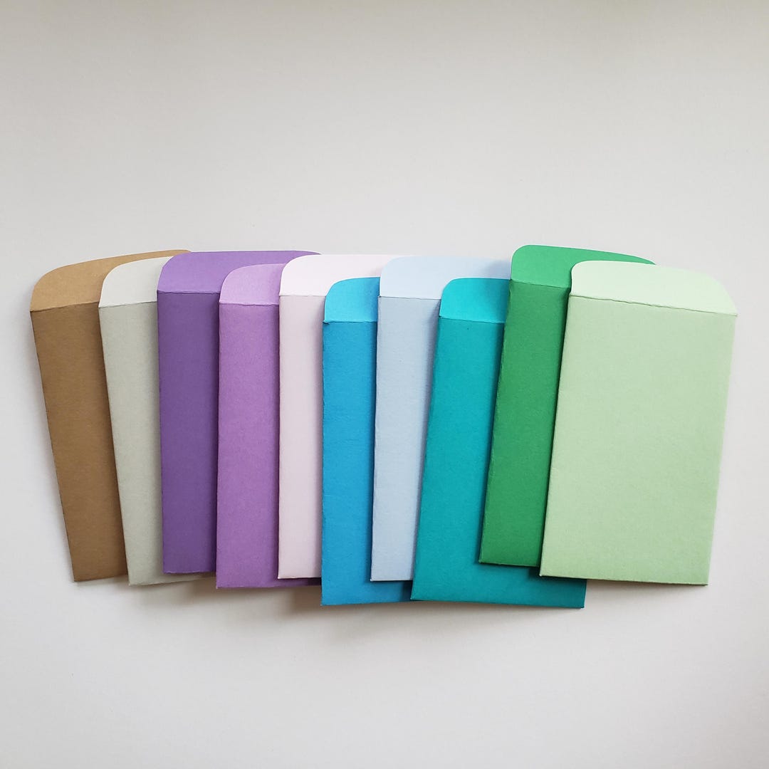 Cool Colors Gift Card and Gratuity Envelopes Handmade, Assorted Set of ...