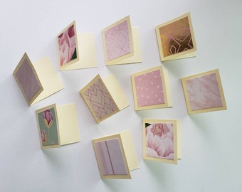 10 Mini Cards | 1.5x1.5 Note Cards | Tooth Fairy Cards | Gift Notes | Lunchbox Notes | Pink | Handmade