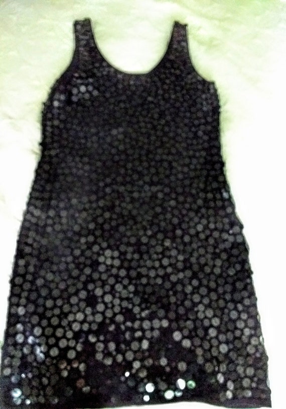 Black sequin tank dress - image 2