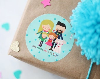 PERSONALIZED PRESENT family print and 2 gift tags set | Etsy