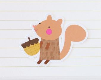 Squirrel Journal Sticker - Linda pegatina para diario / Pegatina para diario