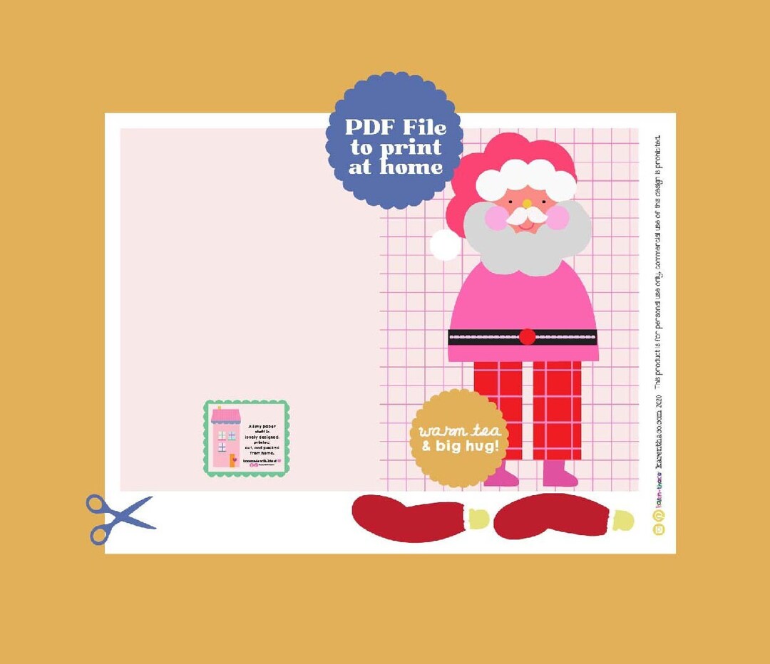 Santa Card Printable Cute Santa - Il 1080xN.4348666744 62sf 
