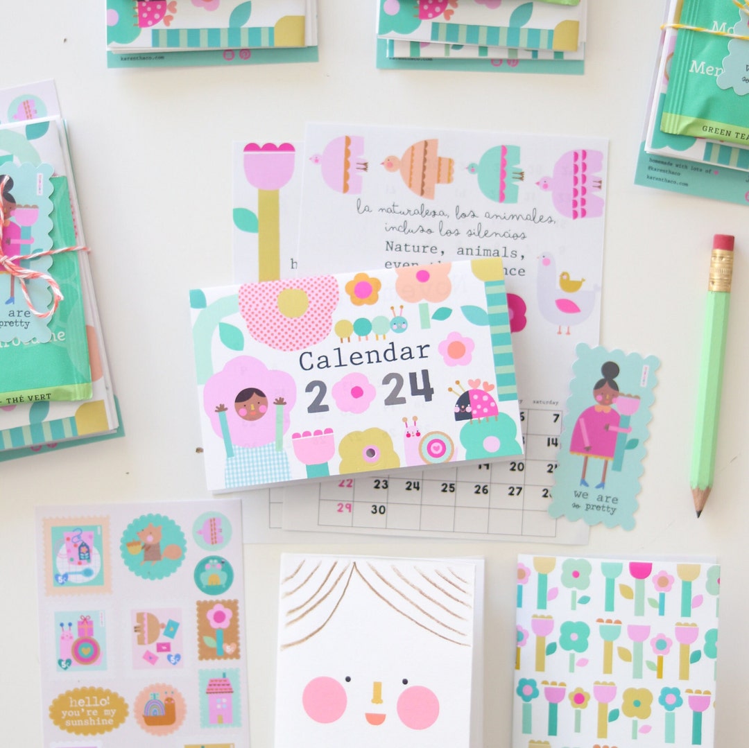 Cute Mini Calendar 2024 Wall Calendar Etsy