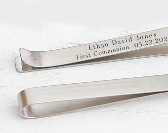 Boys first communion gifts - Personalized First Communion Tie Clip- Boy's Holy 1st Communion Gift - Boy Tie Clip- Religious Gift for him
