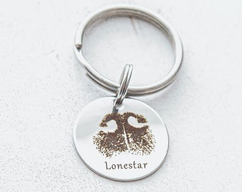 Dog Nose Print Keychain- Pet Memorial Keychain - Personalized Pet Loss Keychain - Dog remembrance Key chain - Pet loss Gift - Loss of a pet