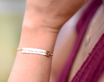 Custom Handwriting Bracelet - Signature Bracelet - Gift for Mom - Gold Handwriting Bracelet - Personalized Valentines day Gift for Her
