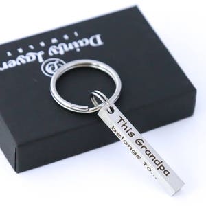 Keychain for Grandpa / Christmas Gift ideas for Grandpa / Personalized Keychain / Grandfather Gift from Grandkids