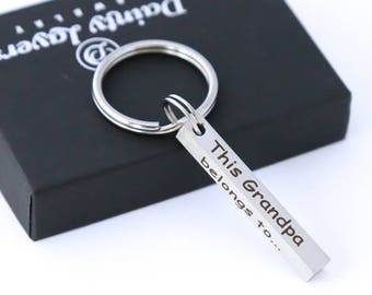 Keychain for Grandpa / Christmas Gift ideas for Grandpa / Personalized Keychain / Grandfather Gift from Grandkids