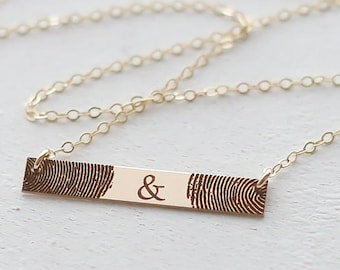 Fingerabdruck Halskette - Fingerabdruck Handschrift Schmuck - Erinnerung Halskette - Personalisiertes Geschenk - Paare Fingerabdruck