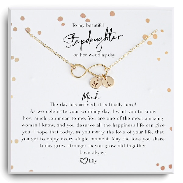 Stepdaughter Wedding Day Necklace Gift - Bride Gift from stepmother - Bride Jewelry Gift from Bonus mom - Stepmother To Bride Gift - Custom