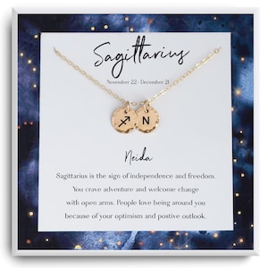 Sagittarius Constellation Zodiac Necklace for Women Girls Sagittarius Necklace Jewelry Best Friends Gifts for Birthday Christmas Gifts
