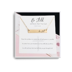 Be Still Necklace - Be Still and Know - Psalm 46:10 - Bible Verse Necklace - Christian necklace-  Motivational Jewelry- Mothers day