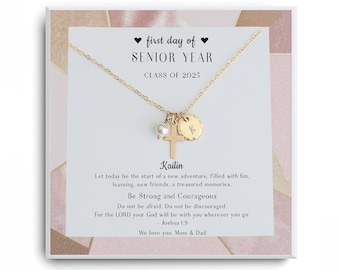 Cadeau eerste dag senior jaar - cadeauketting voor dochter, kleindochter, peetdochter - terug naar school cadeau - klas 2026 - 12e leerjaar